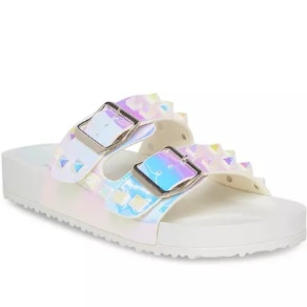 Madden Girl Teddy Iridescent Footbed Sandals